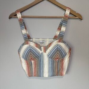 American Eagle Striped Cropped Bustier Tank – XS